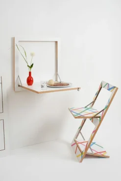 Ambivalenz Fläpps - Foldbart skrivebord - Væghængt - Hvid - 60x60 cm