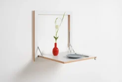 Ambivalenz Fläpps - Væghængt skrivebord - foldbart, Sort 60x60 cm