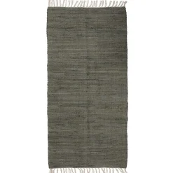 Bahne - Bomuldstæppe med frynser 70x140 - OLIVE