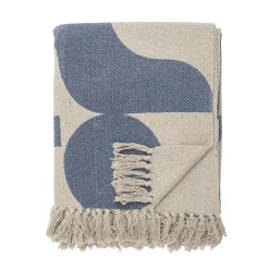 Bloomingville - Agno Plaid, Blå, Genanvendt Bomuld