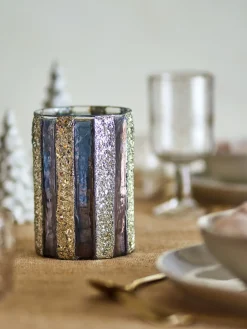 Bloomingville - Cicilia Fyrfadsstage, Guld, Glas