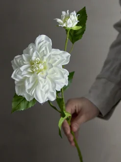 Bloomingville - Dahlia Kunstig stilk, Hvid, Plastik