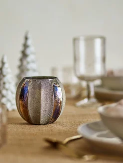 Bloomingville - Felecia Fyrfadsstage, Guld, Genanvendt Glas