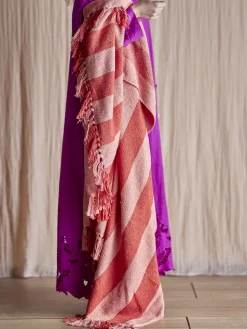 Bloomingville - Frello Plaid, Orange, Genanvendt Bomuld