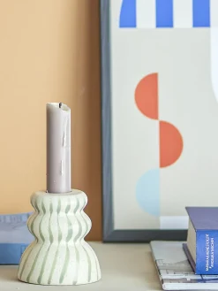 Bloomingville - Gabin Lysestage, Grøn, Stentøj