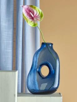 Bloomingville - Harri Vase, Blå, Glas