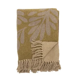 Bloomingville - Lark Plaid, Gul, Genanvendt Bomuld