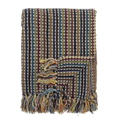 Bloomingville - Lazzario Plaid, Blå, Genanvendt Bomuld