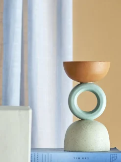 Bloomingville - Loretta Lysestage, Orange, Polyresin