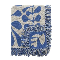 Bloomingville - Nevine Plaid, Blå, Genanvendt Bomuld