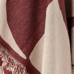 Bloomingville - Olica Plaid, Rød, Genanvendt Bomuld