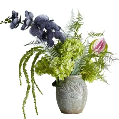 Bloomingville - Poetry Kunstig Buket - Grøn/Lilla, Plastik