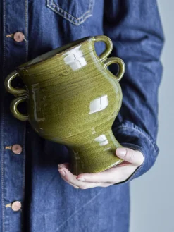 Bloomingville - Raia Urtepotteskjuler, Grøn, Stentøj