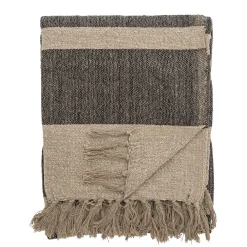 Bloomingville - Temi Plaid, Sort, Genanvendt Bomuld