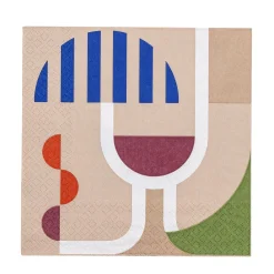 Bloomingville - Wine Serviet, Blå, FSC® Mix, Papir