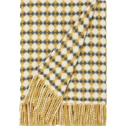 Burel Factory - Azulejo Biocolor - Plaid/tæppe - Grey og Mustard Yellow/Gul