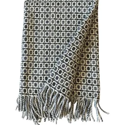 Burel Factory - Vintage plaid/tæppe - Army grøn/grå mønstret