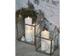 Chic Antique - Bloklys LED inkl. batteri - Hvid (H:20 cm)