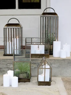 Chic Antique - Bloklys LED til udendørs inkl. batteri - H25 / Ø10 cm