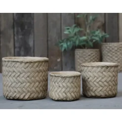 Chic Antique - Corte skjulere med flettede mønster lavet i cement (Ø13,5 cm)