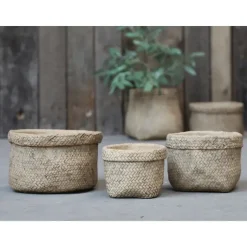 Chic Antique - Corte skjulere med flettede mønster lavet i cement (Ø17 cm)