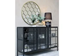 Chic Antique - Lampe i smoked glas med slibninger - Ø25,5