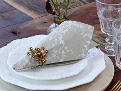 Chic Antique - Serviet - Blomster - 16x16 cm - Lys Latte