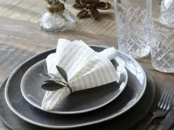 Chic Antique - Serviet - Striber - 16x16 cm - Hør