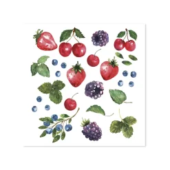Chic Antique - Serviet - Vilde bær - 16x16 cm - Hvid