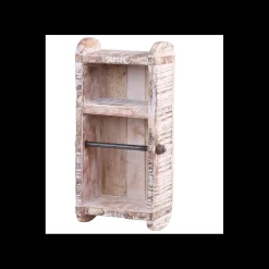 Chic Antique - Toiletrulleholder - Rustik i træ - 30x15x10 cm