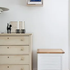 Cinas - Lille jalousi opbevaringsboks i hvid mahogni