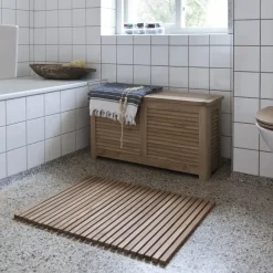 Cinas - Opbevaringsbænk, Teak, 90x30x48 cm