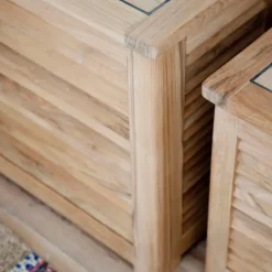 Cinas - Opbevaringsboks m. jalousi, stor, teak