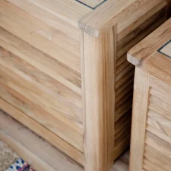 Cinas - Opbevaringsboks m. jalousi, lille, teak