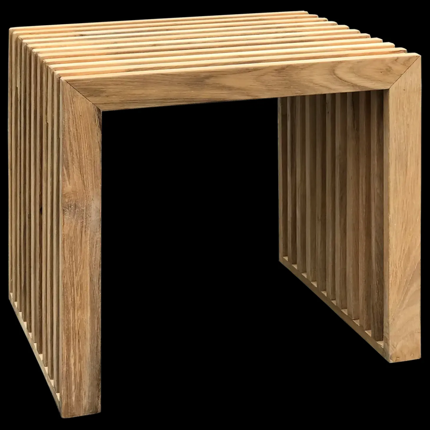Cinas - Rib skammel 45x35cm teak