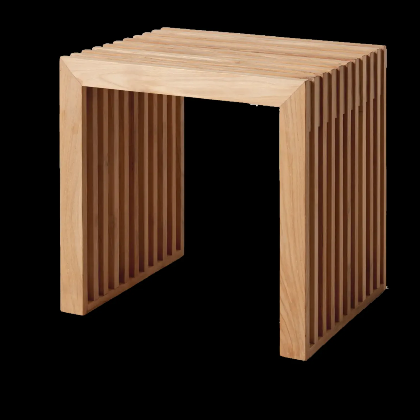 Cinas - Rib skammel 45x35cm teak