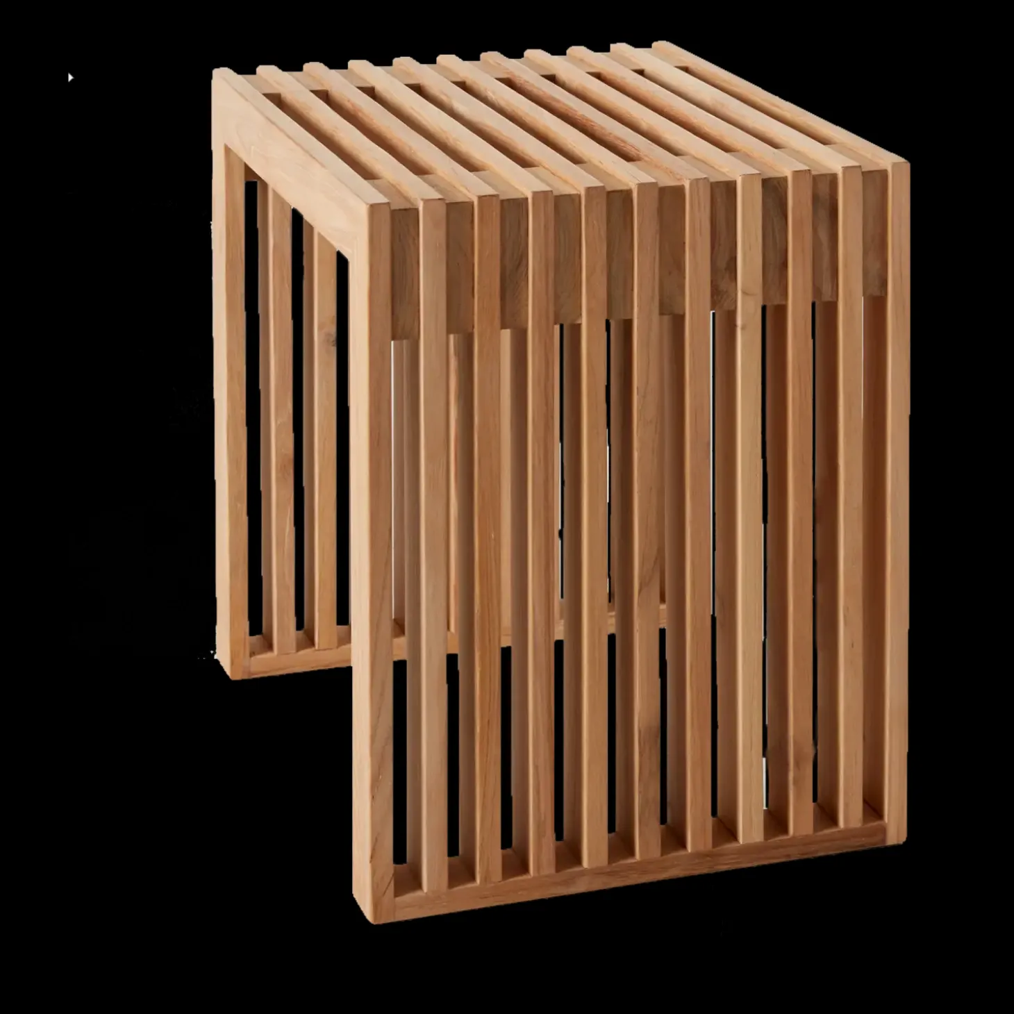 Cinas - Rib skammel 45x35cm teak