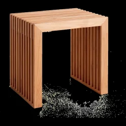 Cinas - Rib skammel 45x35cm teak