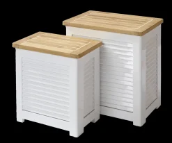 Cinas - Stor jalousi opbevaringsboks i hvid mahogni