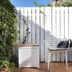 Cinas - Stor jalousi opbevaringsboks i hvid mahogni