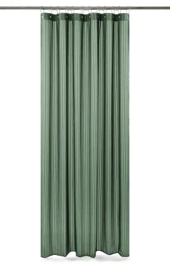 Compliments - Badeforhæng - Lines shower curtain w/eyelets 220 cm - Skovgrøn