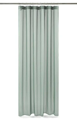 Compliments - Badeforhæng - Lines shower curtain w/eyelets 220 cm - Støvet grøn