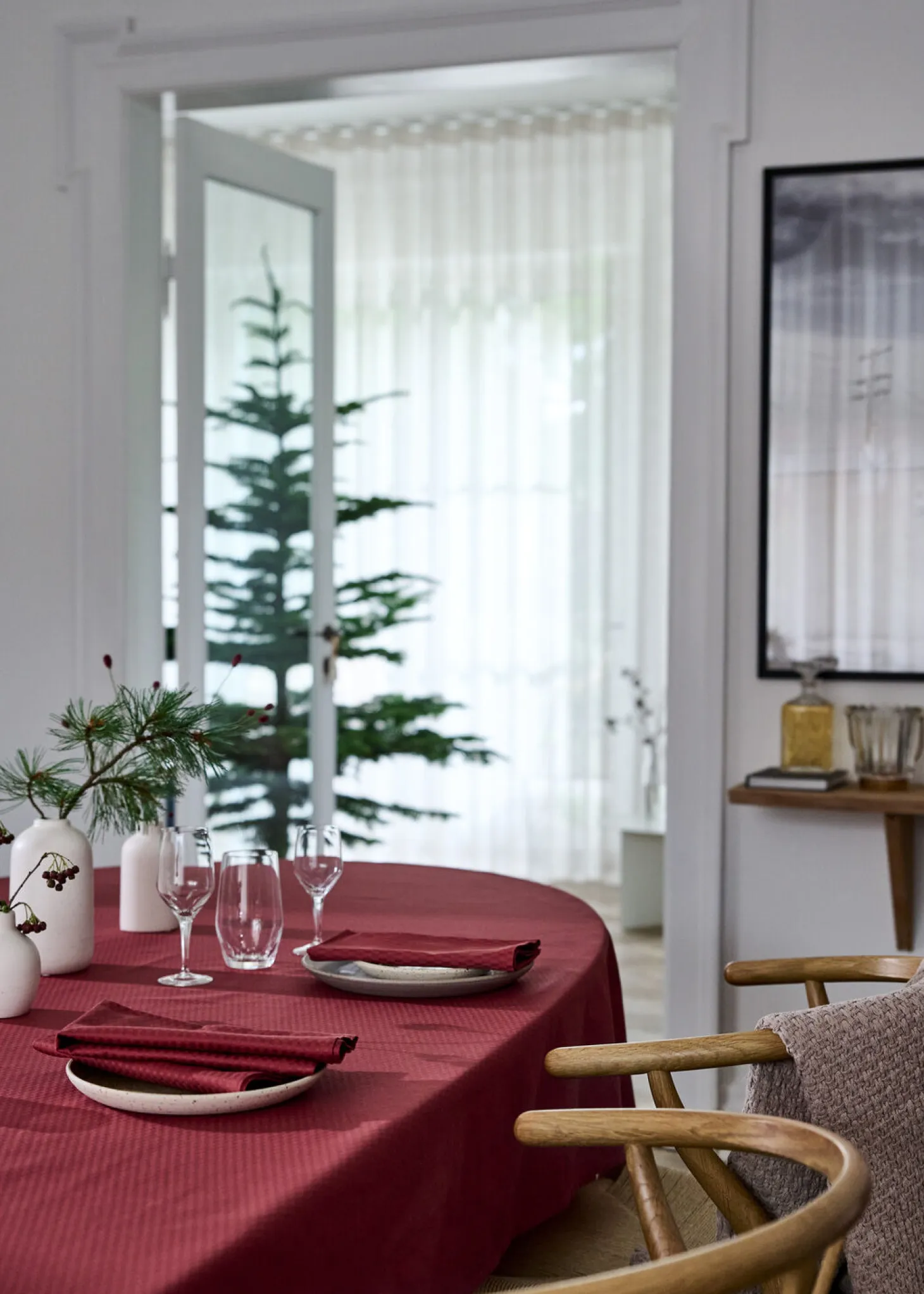 Compliments - Serviet - Tile Damask Napkin 45x45 cm - 4 pack - Vinrød