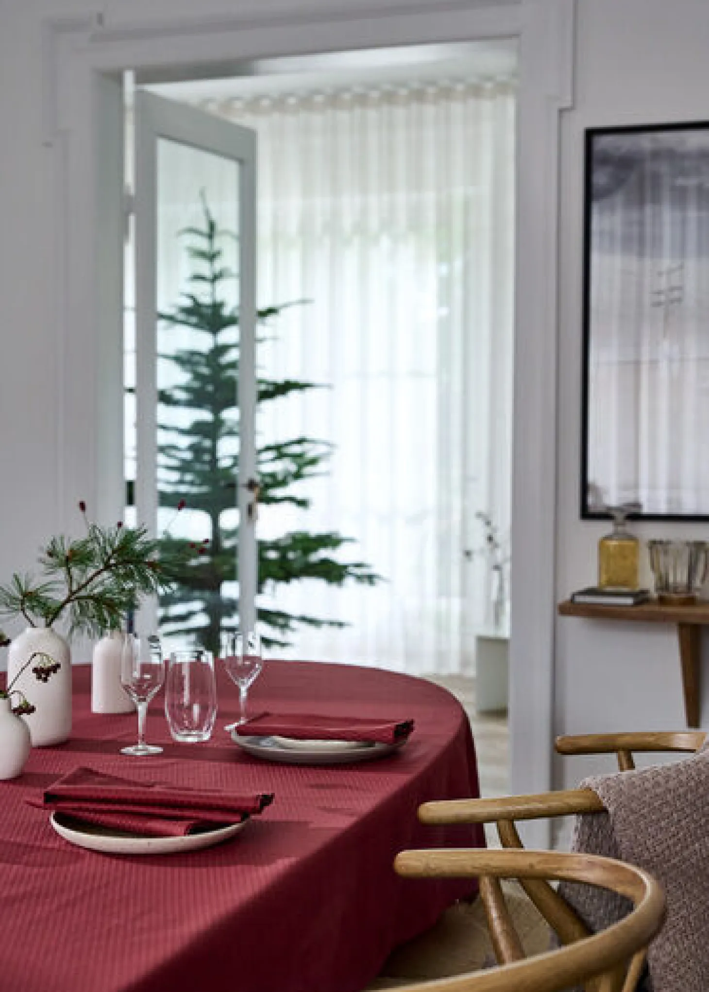 Compliments - Serviet - Tile Damask Napkin 45x45 cm - 4 pack - Vinrød