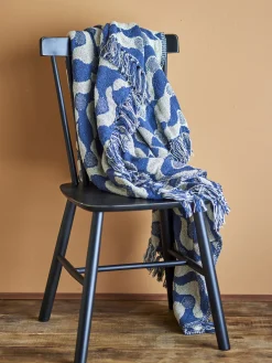 Creative Collection - Santena Plaid, Blå, Genanvendt Bomuld