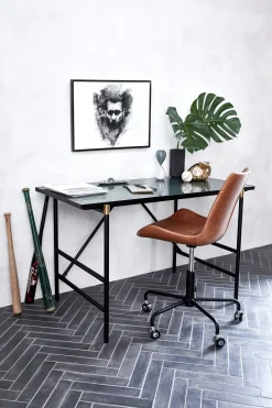 DAN-FORM - HYPE Office Stol - Vintage lysebrun kunstlæder