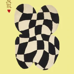 Doing Goods - Cleo Skakternet Butterfly Gulvtæppe - Large