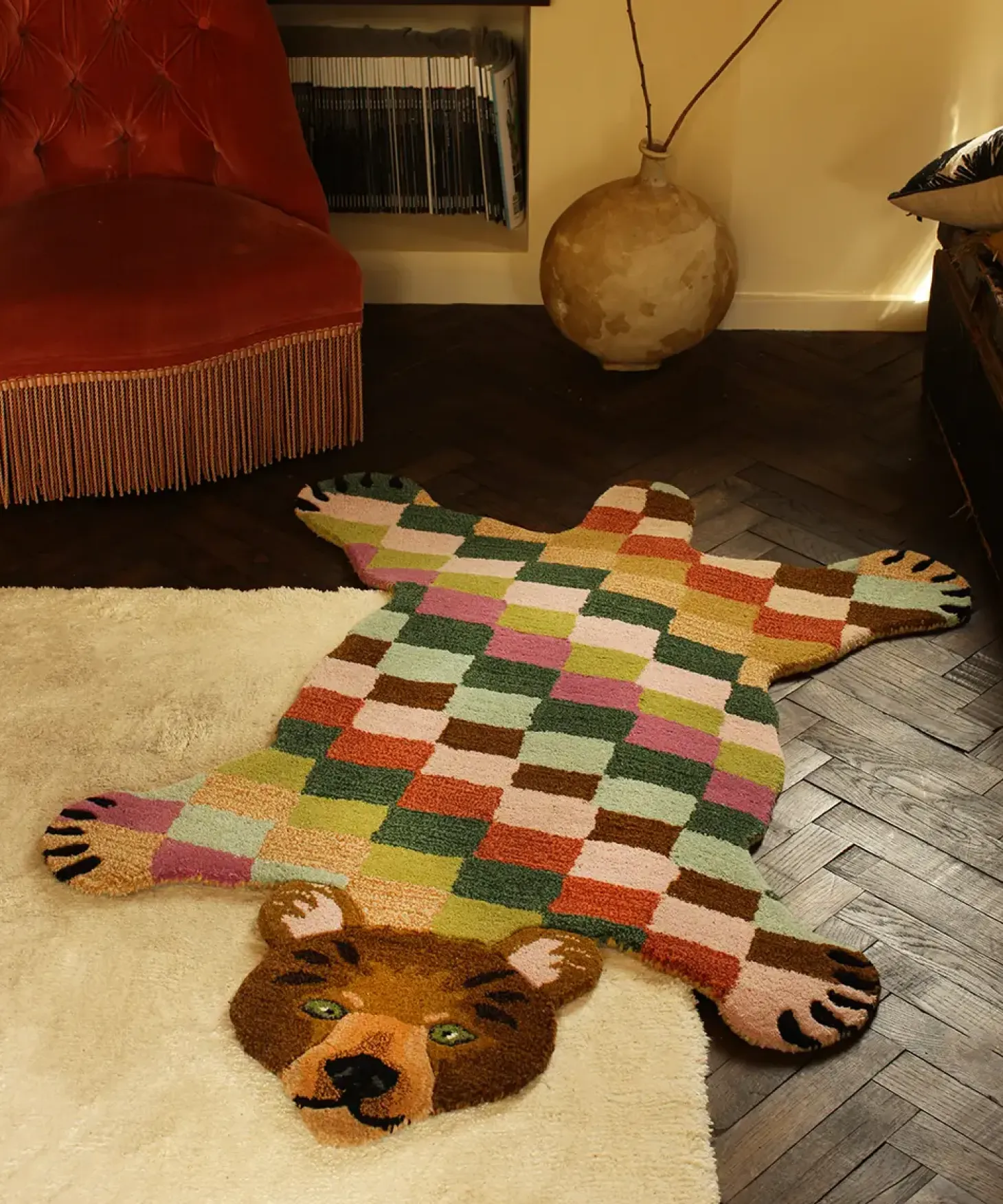 Doing Goods - Gulvtæppe - Archie Check Bear - Large