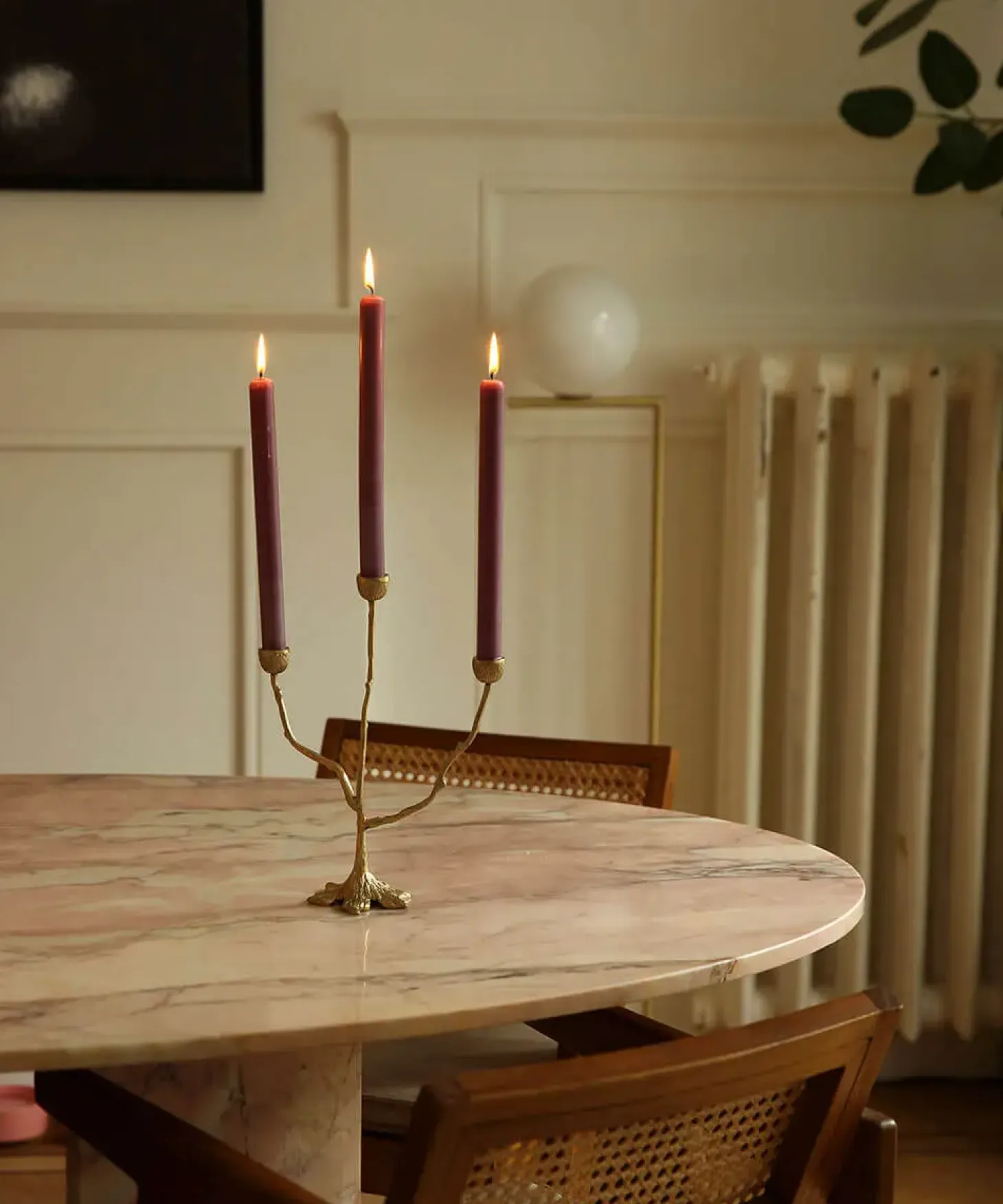 Doing Goods - Lysestage - 3 armet lysestage - Misty Triple - Messing/Brass