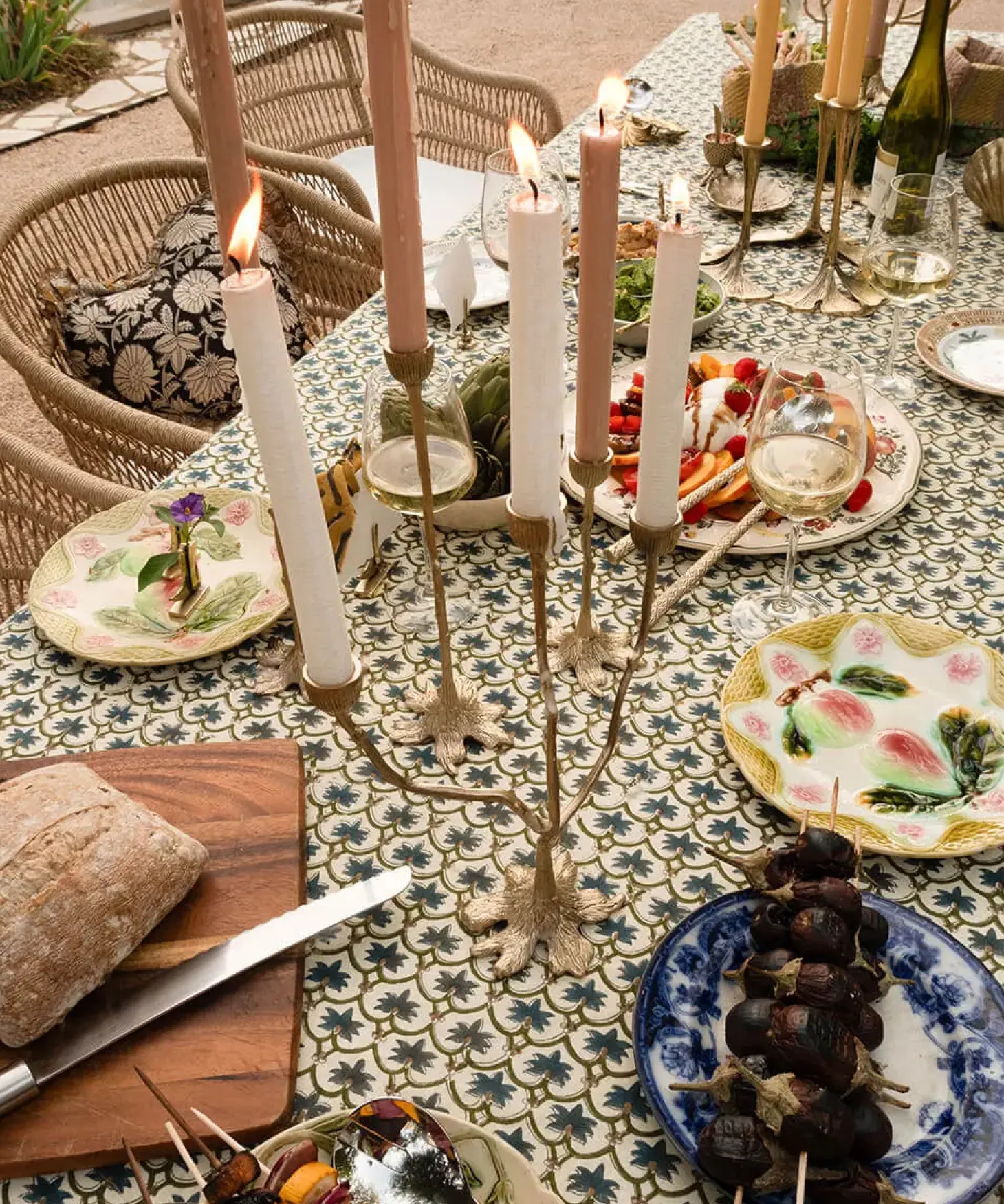 Doing Goods - Lysestage - 3 armet lysestage - Misty Triple - Messing/Brass